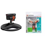 Gardena Viereckregner AquaZoom compact: Regner zur Bewässerung von Nutzflächen von 9-216 m² & Abzweig-Satz für 13 mm (1/2 Zoll)- und 15 mm (5/8 Zoll)-Wasserschläuche: Wasserdichter Abzweig-Verb