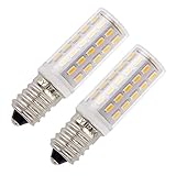 E14 Led Dunstabzugshaube Glühbirne, 5W LED Birne Ersatz für 45W Halogenlampen, Warmweiß 3000K, AC100-240V, für Dunstabzugshaube, Kühlschrank, Nähmaschine. (2er Pack)