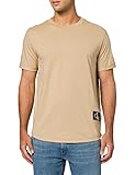 Calvin Klein Jeans Herren Badge Turn Up Sleeve T-Shirt, Travertin, XXL