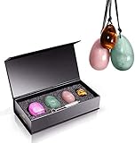 Magical Yoni. 3 pcs Set of Drilled Natural Yoni Eggs for Women.GIA Certified. Rose Quartz, Jade, Tiger Eye. Perfect for Kegel, Training Your Pelvic Floor and Yoga Ex