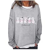 RKaixuni Damen Mädchen Teen Girls Funny Shirt Langarm Kawaii Katzen Y2K Pullover Oversize Langarmshirt Oberteile Sweatshirt Jumper Tops Bluse für Frühling Herbst Streetw