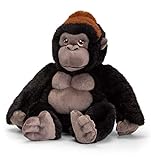 tachi Kuscheltier Gorilla 20 cm, Plüschtier AFFE Schwarz aus recycelten Material, Stoffg