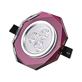 JIEZ Downlights für Deckenstrahler IP44, LED Deckeneinbauleuchte Modern 3W 220V 3000K Strahler für Badezimmer Wohnzimmer Schlafzimmer Küche [Energieklasse A++] (Lila)