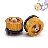 SUNFUA 2 Pcs BBQ Barbecue Herd Stecker Gas Adapter Gas Kartuschen Adapter Camping Gasherd Adapter für Picknick im Freien Kochen(Orange)