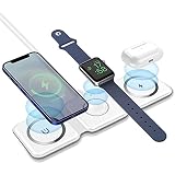 Fast Wireless Charger, 3-in-1 Magnetic Wireless Charger Charging Station, Foldable Wireless Charging Pad, Wireless Charging Headset for Ap-ple Watch for i-Phone 13/12/SE/11/Max/X/XS/XR/8/8