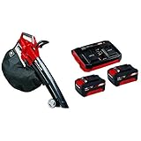 Einhell Akku Laubsauger Laubbläser GE-CL 36 Li E Solo Power X-Change (Lithium Ionen, 2 x 18 V, 210 km/h Luftgeschwindigkeit, Tragegurt, ohne Akku und Ladegerät) + Twincharger PXC-S