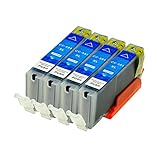 4 Logic-Seek Druckerpatronen kompatibel für Canon CLI-551C XL IP-7250 8750 IX-6850 MG-5450 5550 6350 6450 7150 MX-725 925, Cy