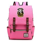 MMZ Kinderbuch Tasche 3D Druck Harry Potter Abzeichen Rucksack Grundschule Schultasche Hufflepuff Pink