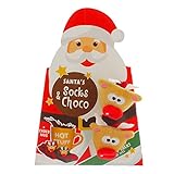 Geschenkset Heiße Schokolade Santa's Socke & Choco - jedes Set mit Socken, Henkelbecher und Kakao-Mischung (20g) mit Vanille-Geschmack