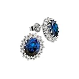 Diamonfire Damen-Ohrstecker 925 Sterling Silber Zirkonia Royal Colours Linie blau 62/1368/1/089