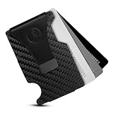 NEU Flying ZACCHINIS © eines der kleinsten, 2 in 1 Slim Wallet I Karten und Geldscheine I Carbon Aluminium I Clip für Scheine I RFID-Schutz 1 – 12