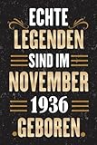 Echte Legenden Sind Im November 1936 Geboren: Notizbuch, 85. geburtstag geschenk männer Und Frauen, tochter, sohn, enkeltochter, geschenkideen für ... ... 85 Jahre alte geburtstagsglückwü