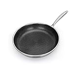 Stainless Steel Skillet Nonstick Fry Pan Induction Compatible Multipurpose Cookware Use for Home Kitchen or R