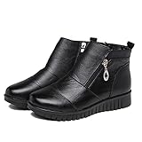 Djiess Freizeitstiefel für Damen Moderne Mode Stiefeletten Frühling Herbst Bequeme Büroschuhe Kurze Plü