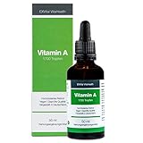 Vitamin A Tropfen von EXVital Vitahealth - 5000 I.E (1500 µg) pro Tagesdosis, 50 Ml= 1700 Tropfen, laborgeprüft, hochdosiertes Retinol - Vegan - Vitamin A flüssig Liquid, Hergestellt in D