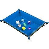 SIQUK Würfelteller Klapp Rechteck PU Leder Velvet Würfelbretter für Dungeons und Dragons RPG Würfel Gaming D & D und andere Tischsp