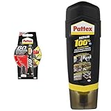 Pattex 60sec. Universalkleber für Haushaltsreparaturen, Schnellkleber in nur 60 Sekunden, 1x20g Tube mit Pattex Repair 100% Allzweckklebstoff für den Innen- und Außenbereich, 1x100g