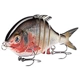 Bassdash SwimPomfret Hard Swimbaits mit eingebauten Stahlkugeln 9,9 cm 33 oz Casting Panfish Bluegill Angelköder für Barsch, Walleye, Hecht, schwarz/