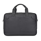 Laptop Aktenkoffer Umhängetaschen Schultertasche, Büro 15,6 Zoll Laptoptasche, Litchi Muster Echtes Leder Business Aktentasche Reise Arbeit Umhängetasche Computer Messenger Bag Arbeitstasche Messeng
