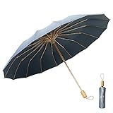 OZ SMART Sonnen-/Regenschirm, UV-Schutzfaktor 50+, 16 Harz-Konstruktion, super winddicht, faltbar, Sonnenschutz, Reise-Golf-Regenschirm, slate blue, 107