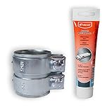 BayWorld Auspuff Universal Rohrverbinder 65x80mm mit Montagepaste 140g AKEMI
