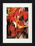 1art1 Franz Marc - Füchse, 1913 Gerahmtes Bild Mit Edlem Passepartout | Wand-Bilder | Kunstdruck Poster Im Bilderrahmen 40 x 30