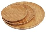 Bambusteller Bamboo Plates Holzteller aus umweltfreundlichem Bambus Holz 3 teilig S