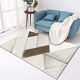 Teppiche 160X230cm abwaschbarer Teppich Grauer Kinderzimmerteppich mit geometrischem Design warm und pflegeleicht Dekoration Wohnung modern wohnzimmerdeko Teppich Tepp