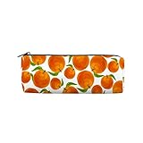 Federmäppchen, Orange, Obst, nahtlos, Reißverschluss, Stifttasche, Tasche, große Kapazität, Kosmetiktasche, Make-up-Taschen, Studenten, Schreibwaren, Organizer für Jungen, Mädchen, Damen, H