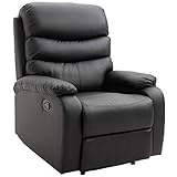 HOMCOM Liegesessel Relaxsessel Sessel Liegefunktion Neigungswinkel 168 ° Schwarz 81 x 90 x 105