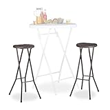 Relaxdays Barhocker klappbar BASTIAN 2er Set, Wetterfest, Höhe 80 cm, Barstuhl Doppelpack, Kunststoff, Tresen, b