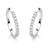 Creolen 750 Weißgold H: 19,0mm B: 20,0mm S: 2,0mm 26 Brillanten 0,6ct TW-SI