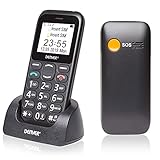 Denver BAS-18300m Big Button Handy für ältere Menschen - entsperrte Senior große Taste Handy, SOS-Handy, sprechende Nummern, Bluetooth und Taschenlamp