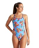ARENA Damen W Roses LACE Back ONE Piece Schwimm-Slips, Neonblau/Türkis, 42