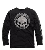 HARLEY-DAVIDSON Men's Skull Black Long Sleeve Tee, XL