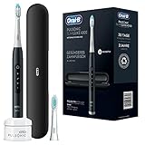 Oral-B Pulsonic Slim Luxe 4500 Elektrische Schallzahnbürste/Electric Toothbrush, 2 Aufsteckbürsten, 3 Putzmodi für Zahnpflege und gesundes Zahnfleisch, Reiseetui, Designed by Braun, matt schw