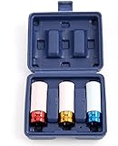 Trintion 3tlg Schlagschrauber Nüsse Set Kraft Schoneinsätze für Alufelgen 1/2' Steckschlüsselsätze 17mm/19mm/21mm Sechskant Nüsse S