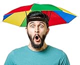 Balinco Faltbarer Regenschirm | Sonnenschirm-Hut | Sonnenschutz - Kopfbedeckung für Erwachsene & Kinder - perfekt für Karneval | Fasching | Festival | Strand & Outdooraktivitäten - Einheitsgröß