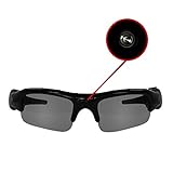 Eaxus® Action Videobrille/Spionbrille/Kamerabrille. Actionkamera mit Sonnenbrille - Mini Kamera und Mikrofon. Versteckte Videokamera, Camcorder VGA Überwachungsk