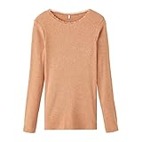 NAME IT Mädchen NKFKAB LS Slim TOP NOOS T-Shirt, Café Au Lait/Detail:Melange, 146/152