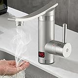 Elektrische Wasserhahn 3000W Elektrisch Edelstahl LED Temperaturanzeige Küchenarmatur Küche Durchlauferhitzer Beheizbarer Wasserhahn Durchlauferhitzer Sofort Heizung Kü