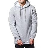 PANBOB Hoodie Herren Langarm Regular Fit Schulter Falten Pullovers Herren Herbst Winter Mode Lassig Sweatshirt Herren Einfachheit Einfarbig Kapuzenpullover Herren Mit Reißverschluss T