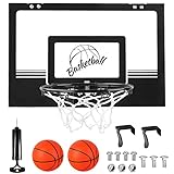 YOLEO Mini Basketballkorb fürs Zimmer, Kinder Indoor Basketballkorb Set mit Ball und Pumpe, Backboard zum an die Tür/Wand hängen, 23cm Ø Ring