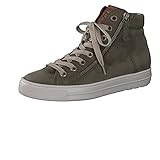 Paul Green Damen SUPER Soft Hightop-Pauls, Damen High-Top Sneaker,schnürer,schnürstiefeletten,mid,Cut,Women's,Woman,Oliv/Mittelbraun,39 EU / 6 U