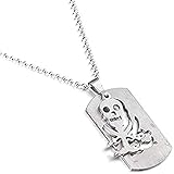 Halskette Charm Skelett Dog Tags Fluch der Karibik Anhänger Edelstahl für Männer & Frauen Halsketten Edelstahl Kette Anhänger Halskette Geschenk für Frauen Männer Mädchen Jung