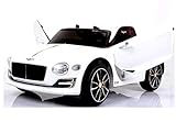 Bentley Continental Cabrio - Elektro Kinderauto Elektroauto Kinderfahrzeug E-Auto - Ledersitz / 2x 390 Motoren / 2x 6V4AH Akku / Fernbedienung / Vollgummi-Reifen / USB / MP3 - Weiß M