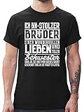 Bruder und Onkel Geschenk - Ich Bin stolzer Bruder Einer tollen und wundervollen Schwester - L - Schwarz - t Shirt mit Spruch für Schwester - L190 - Tshirt Herren und Männer T-S