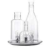 YNHNI Nachttischlampen Modern Einfache Glasflasche Tischlampe Schlafzimmer Nachttischlampe Home Glasplatte Tischlampe, Klare Nachttischlamp