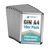 DisplayLager, Dänische Qualität - 10'er Sparpack Silber DIN A4 Rondo Klapprahmen mit 25mm Aluminium Profil, Entspiegelter Schutzscheibe, Befestigung