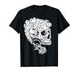 T-Shirt mit Totenkopf-Motiv, Halloween-Kostüm, Totenkopf, Katze T-S